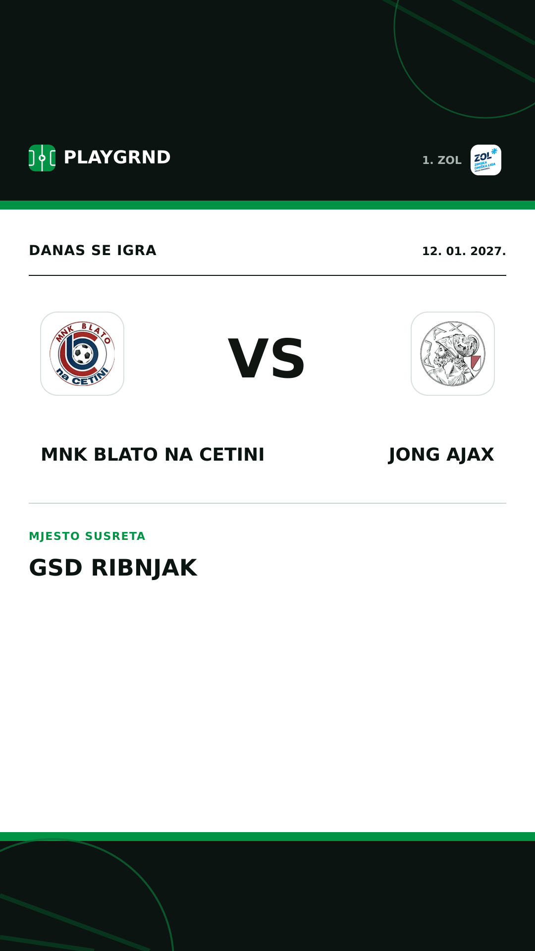 Instagram slika: MNK Blato na Cetini vs Jong Ajax