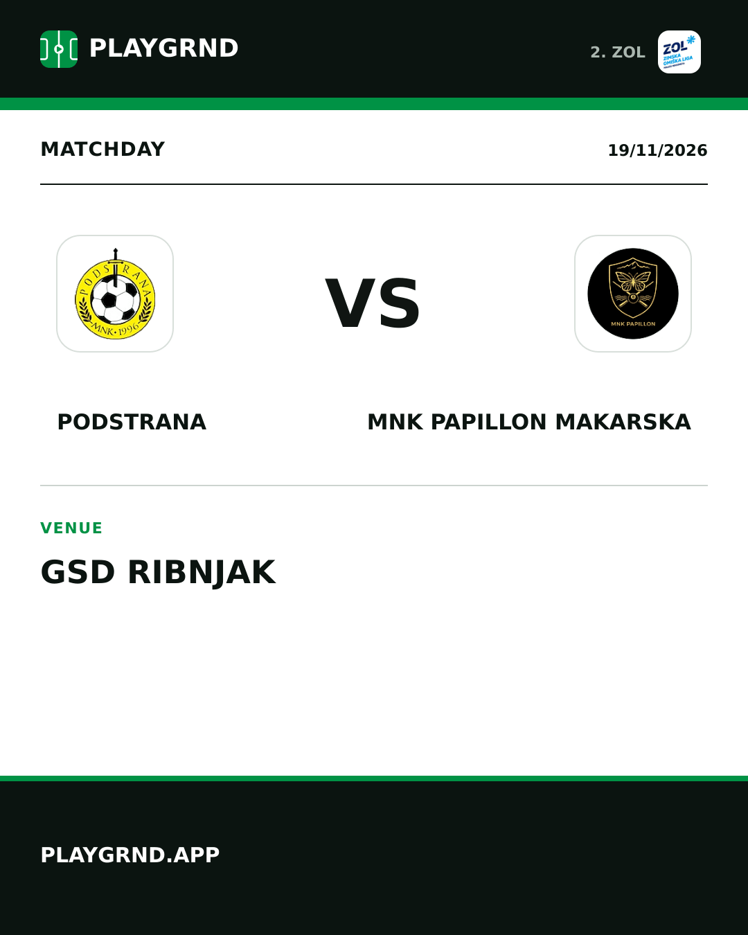 Instagram artwork: Podstrana vs MNK Papillon Makarska