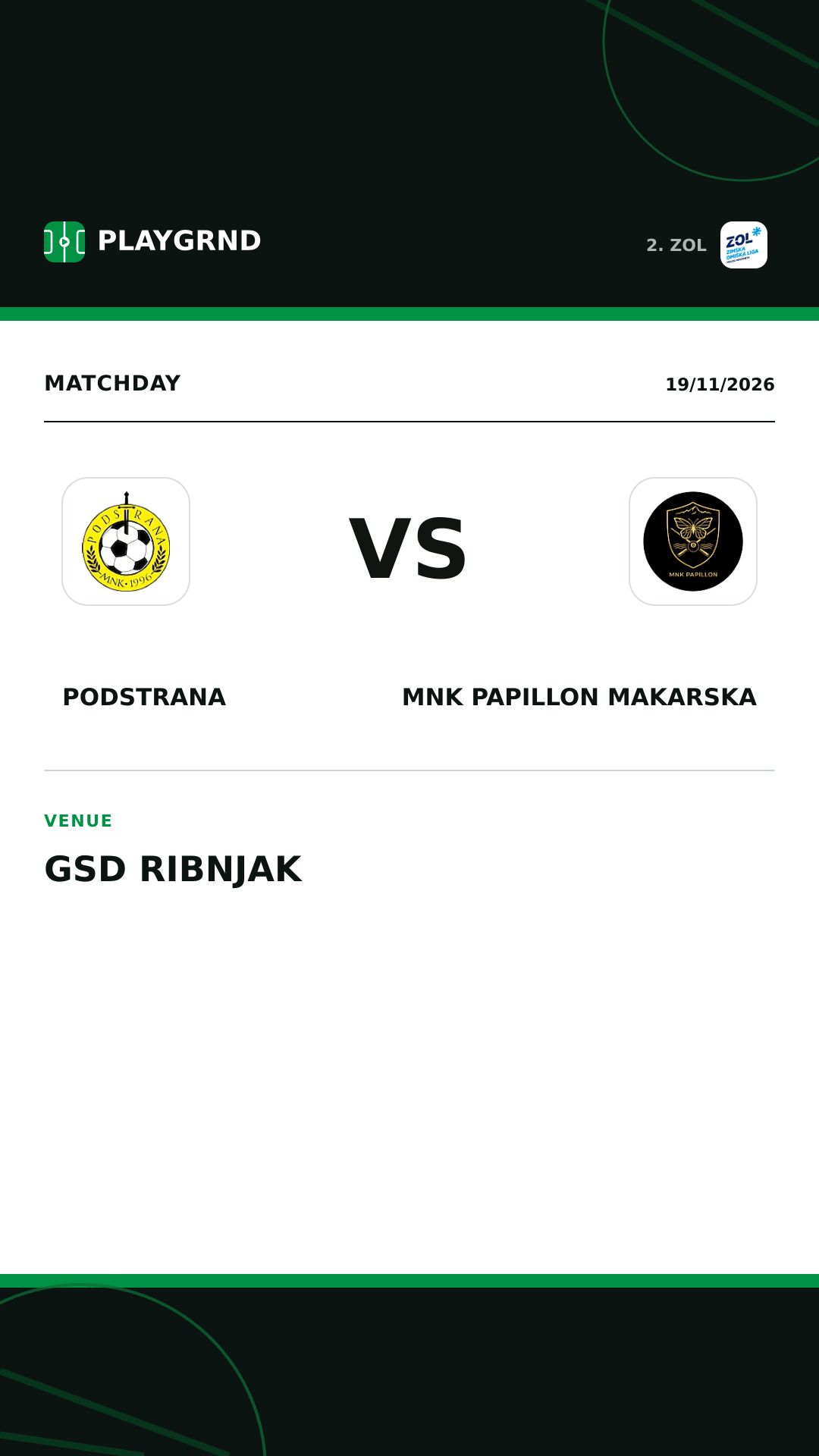 Instagram artwork: Podstrana vs MNK Papillon Makarska