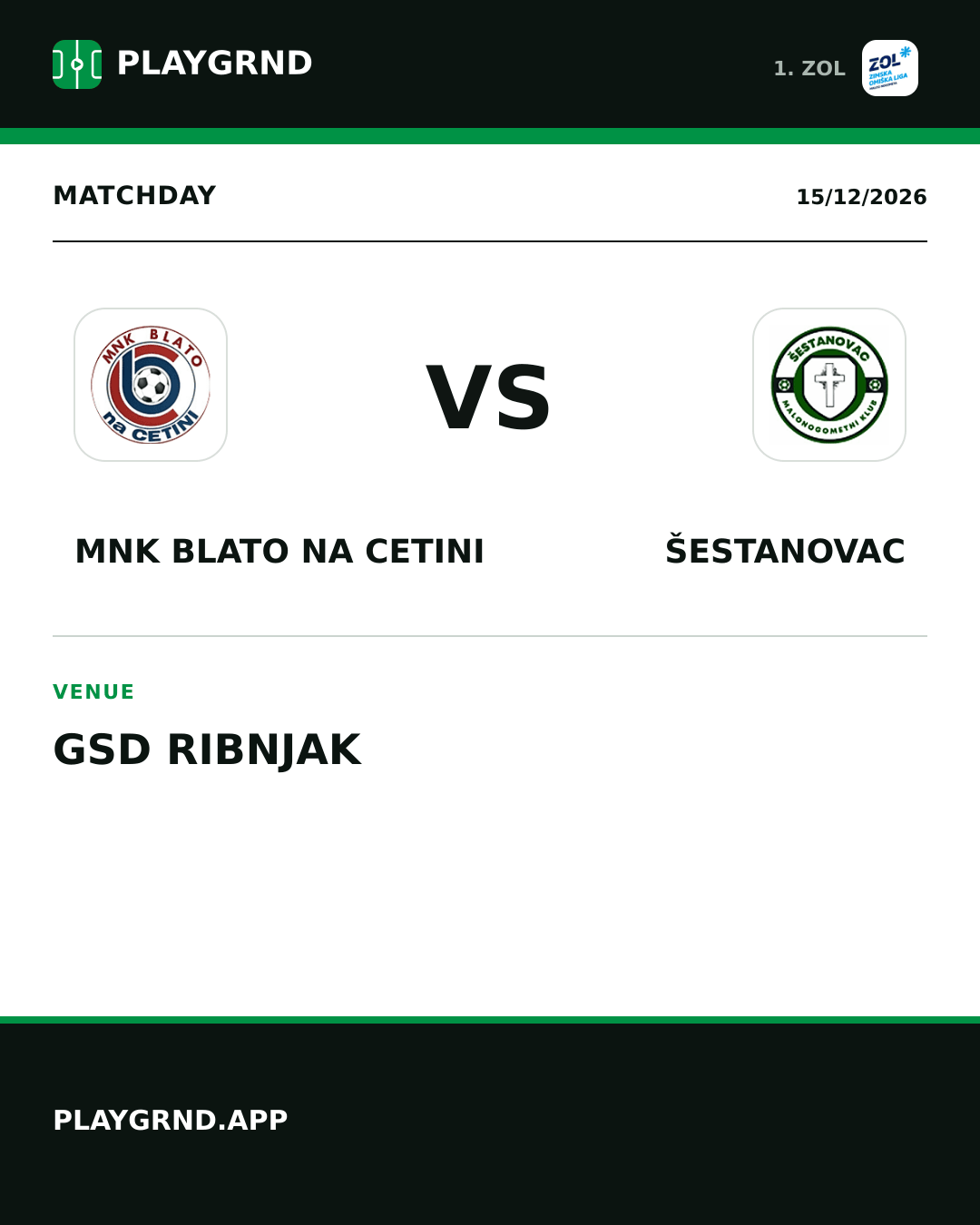 Instagram artwork: MNK Blato na Cetini vs Šestanovac