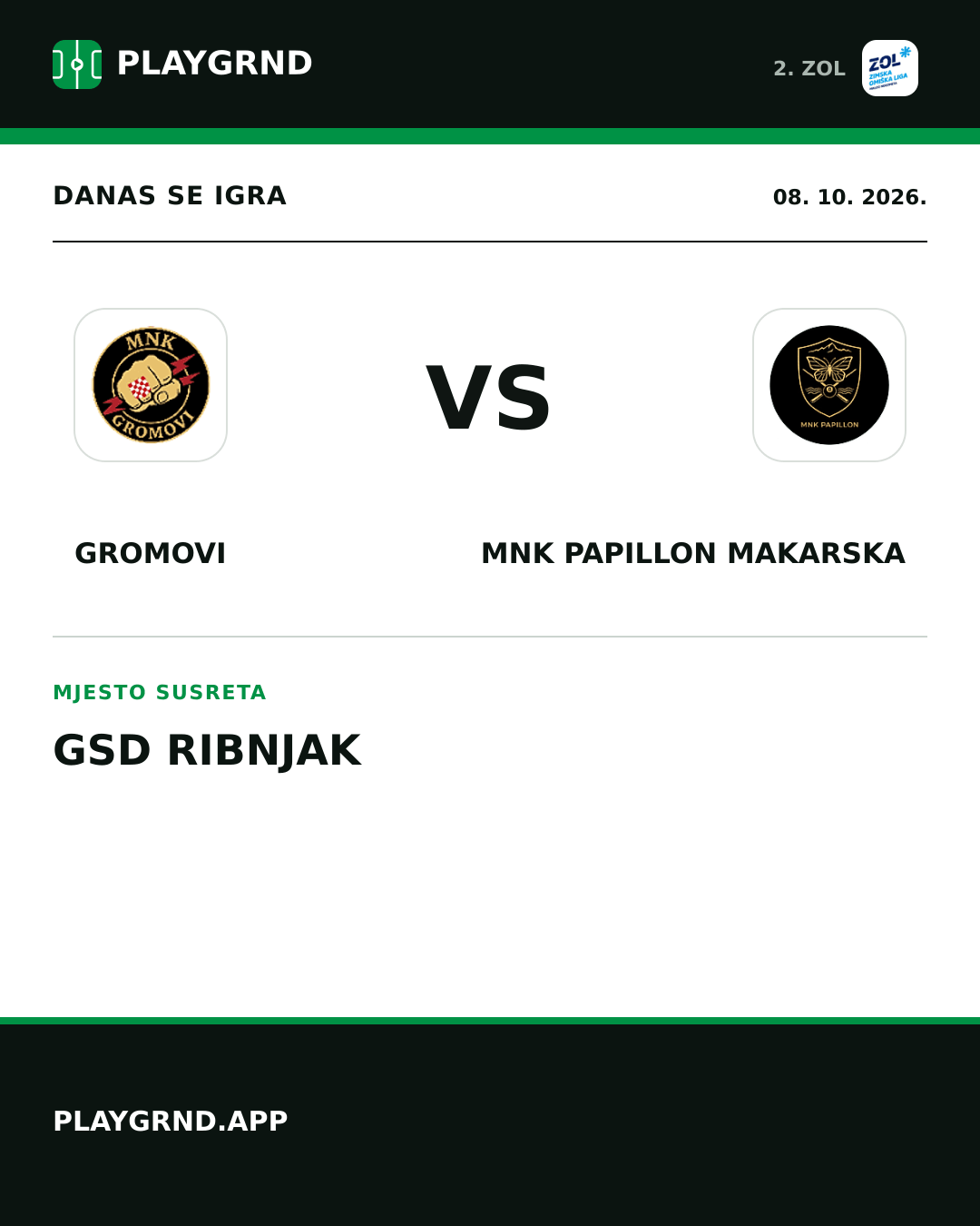 Instagram slika: Gromovi vs MNK Papillon Makarska