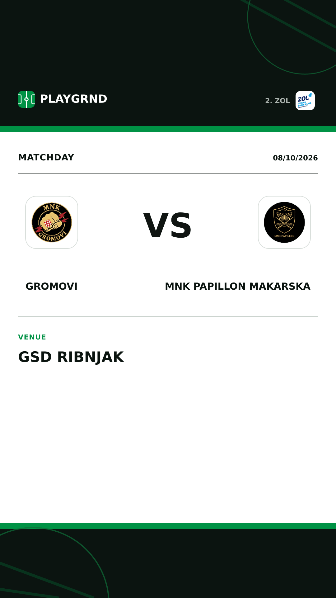 Instagram artwork: Gromovi vs MNK Papillon Makarska