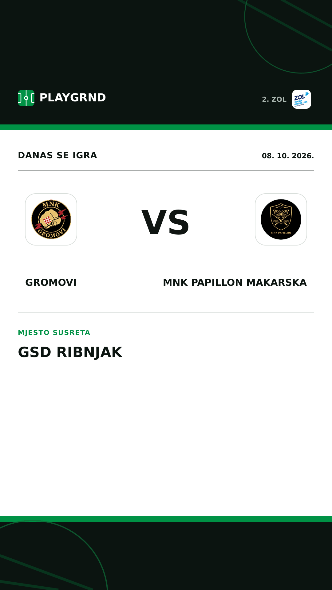 Instagram slika: Gromovi vs MNK Papillon Makarska