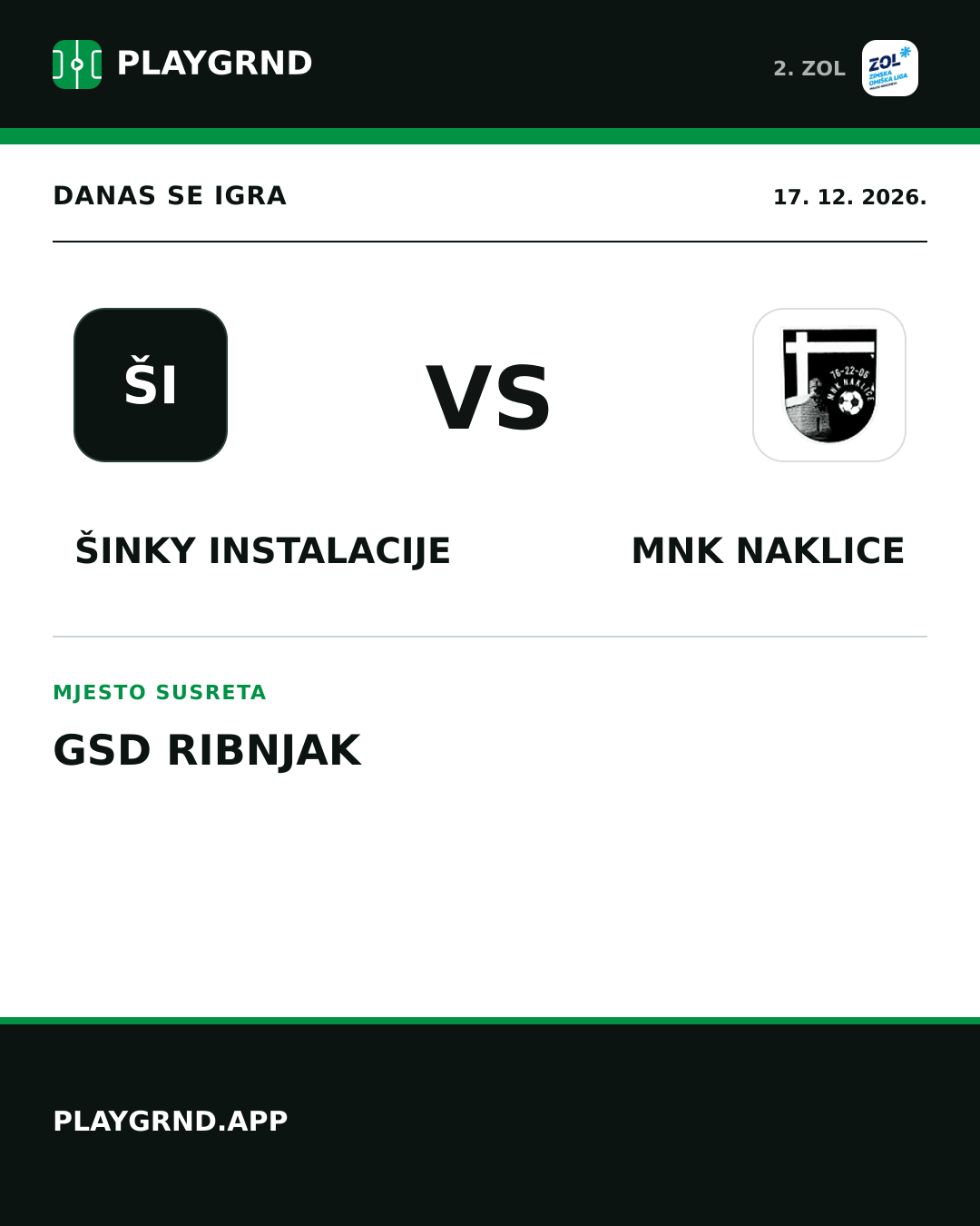 Instagram slika: Šinky Instalacije vs MNK Naklice