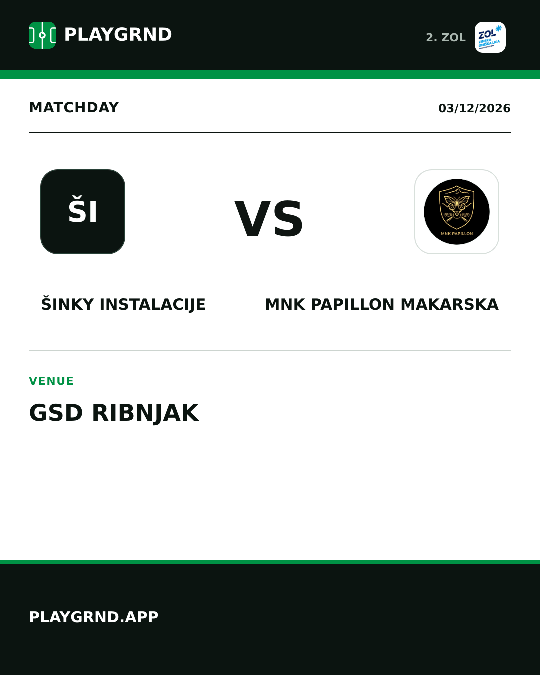 Instagram artwork: Šinky Instalacije vs MNK Papillon Makarska