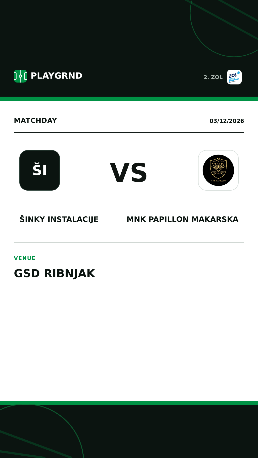 Instagram artwork: Šinky Instalacije vs MNK Papillon Makarska