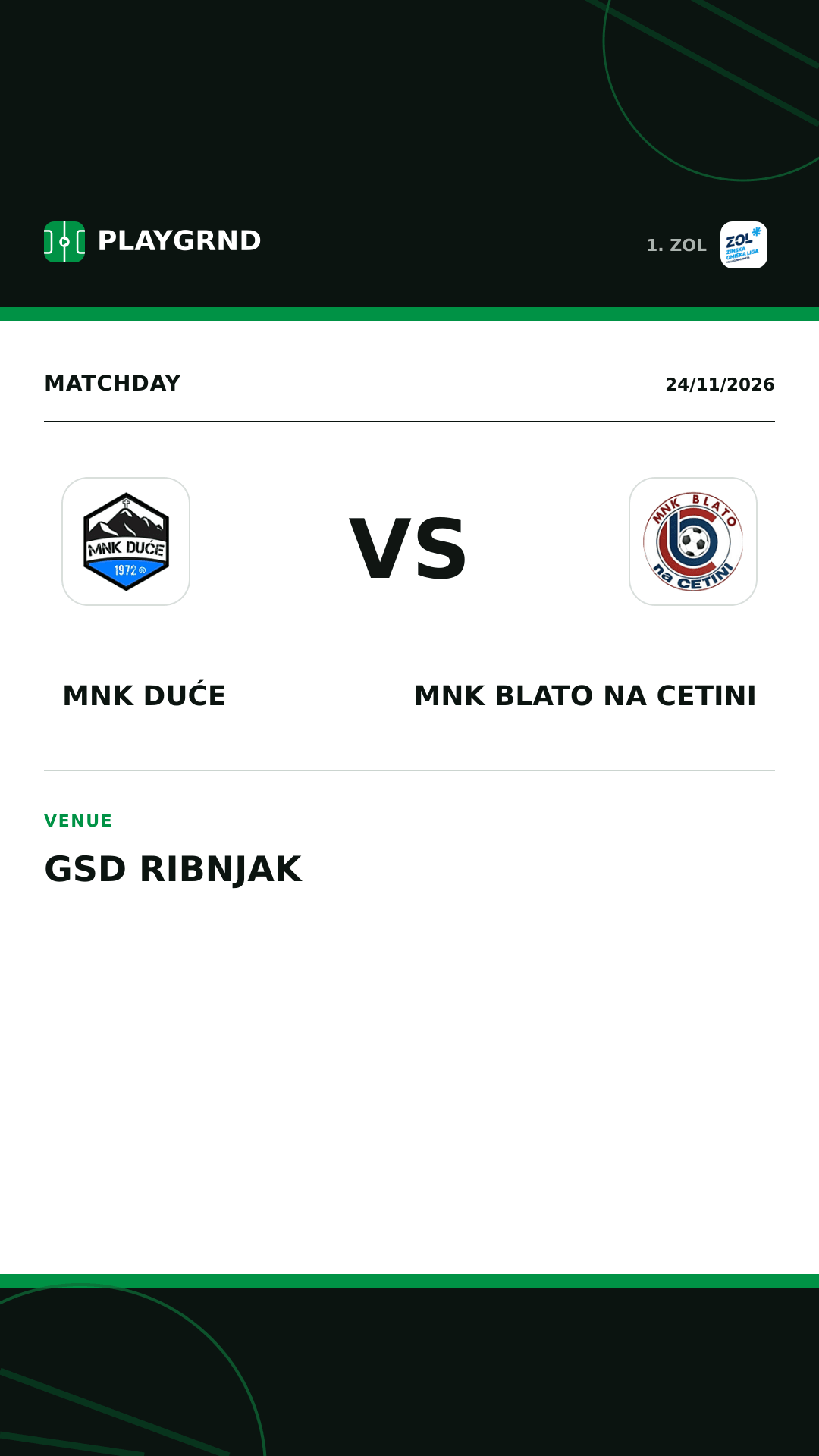 Instagram artwork: MNK Duće vs MNK Blato na Cetini