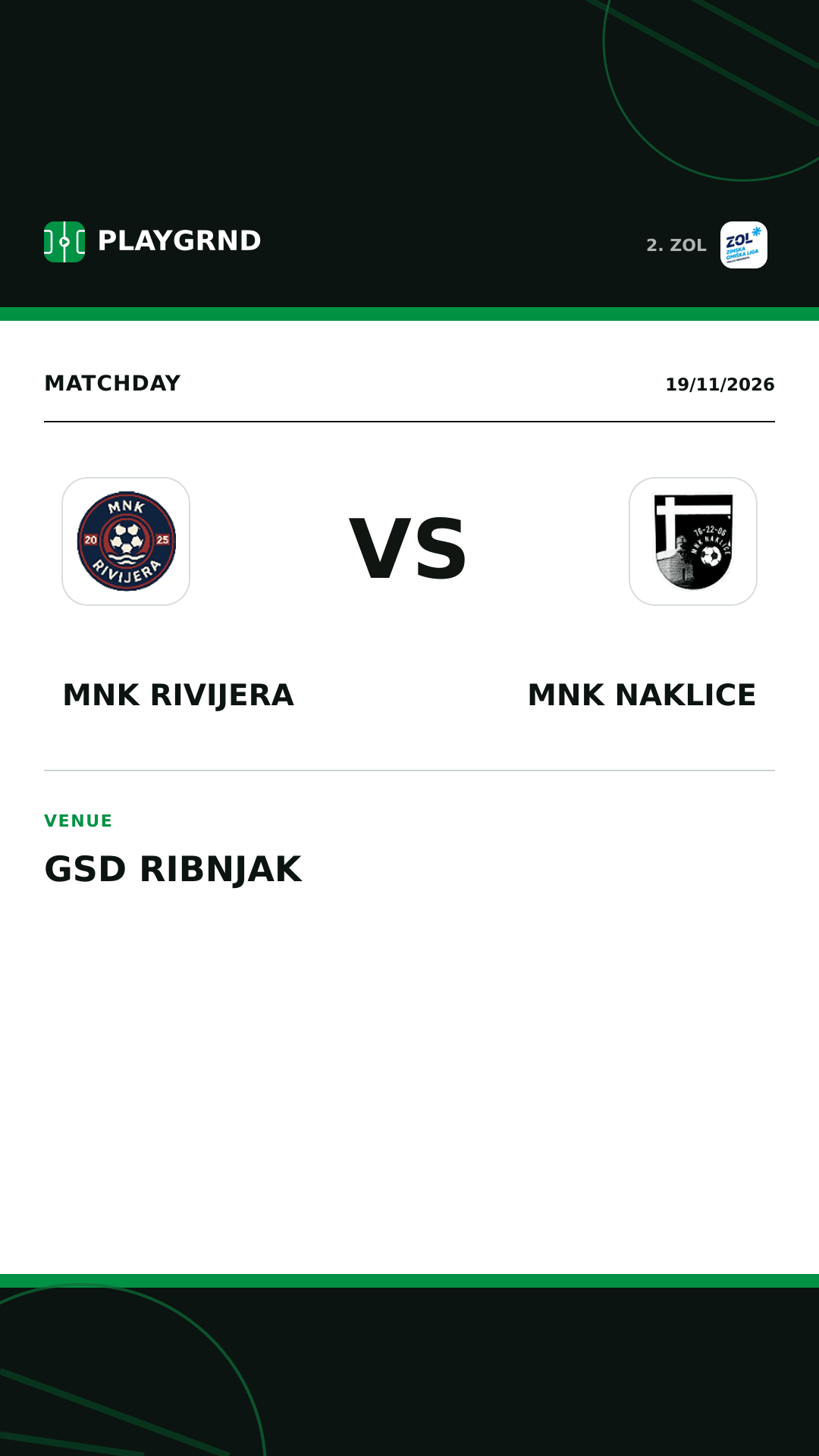 Instagram artwork: MNK Rivijera vs MNK Naklice