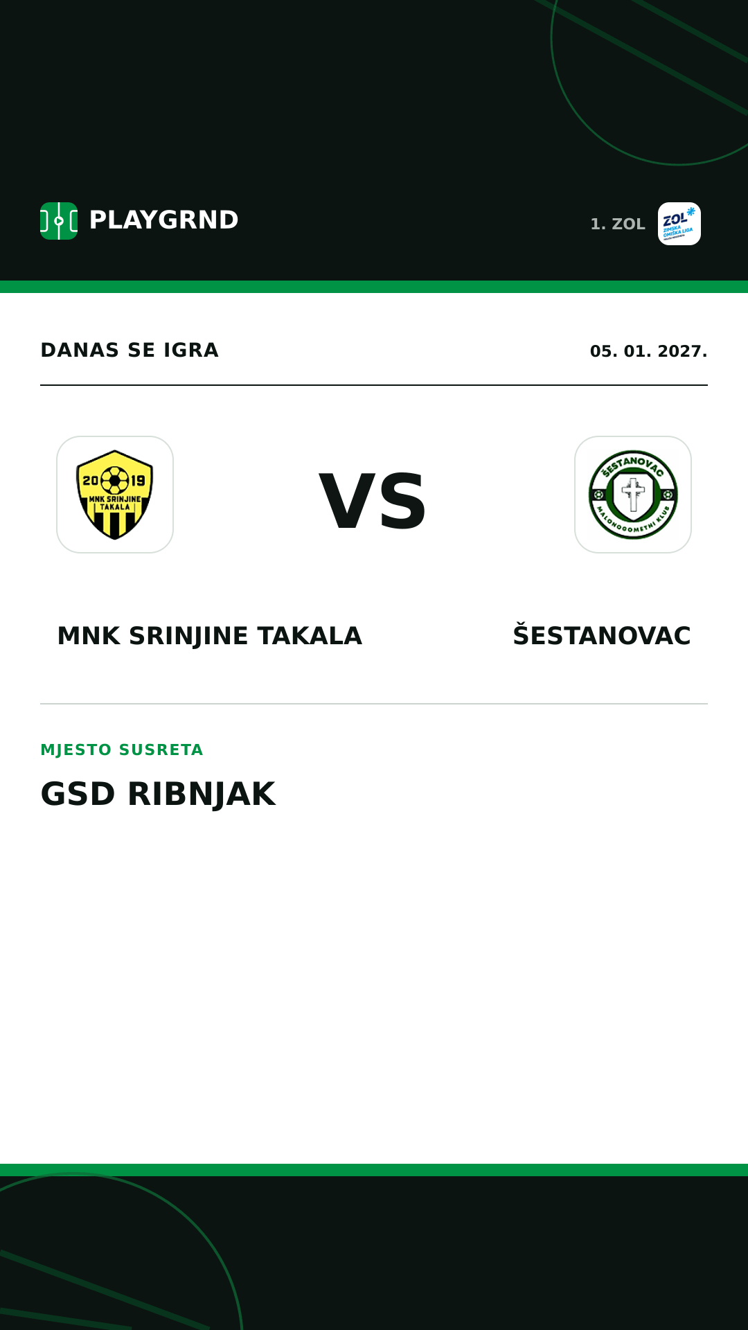 Instagram slika: MNK Srinjine Takala vs Šestanovac