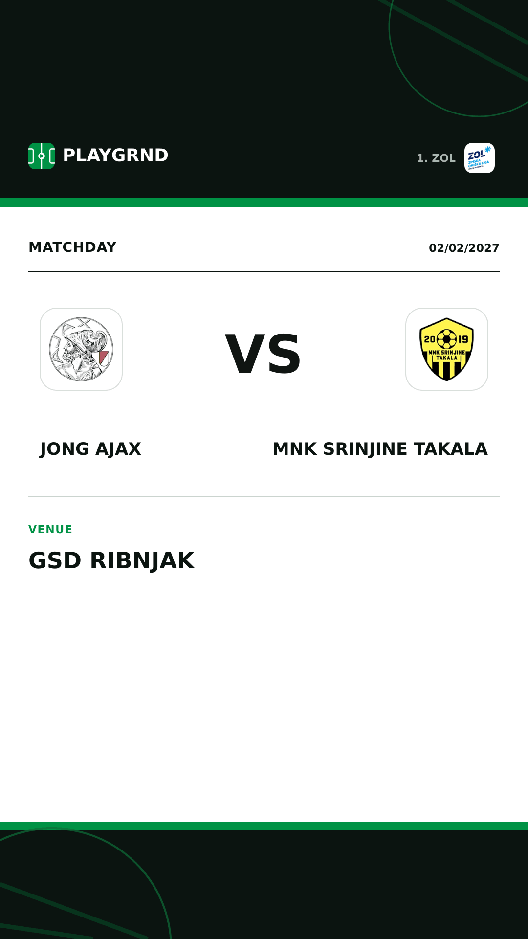 Instagram artwork: Jong Ajax vs MNK Srinjine Takala