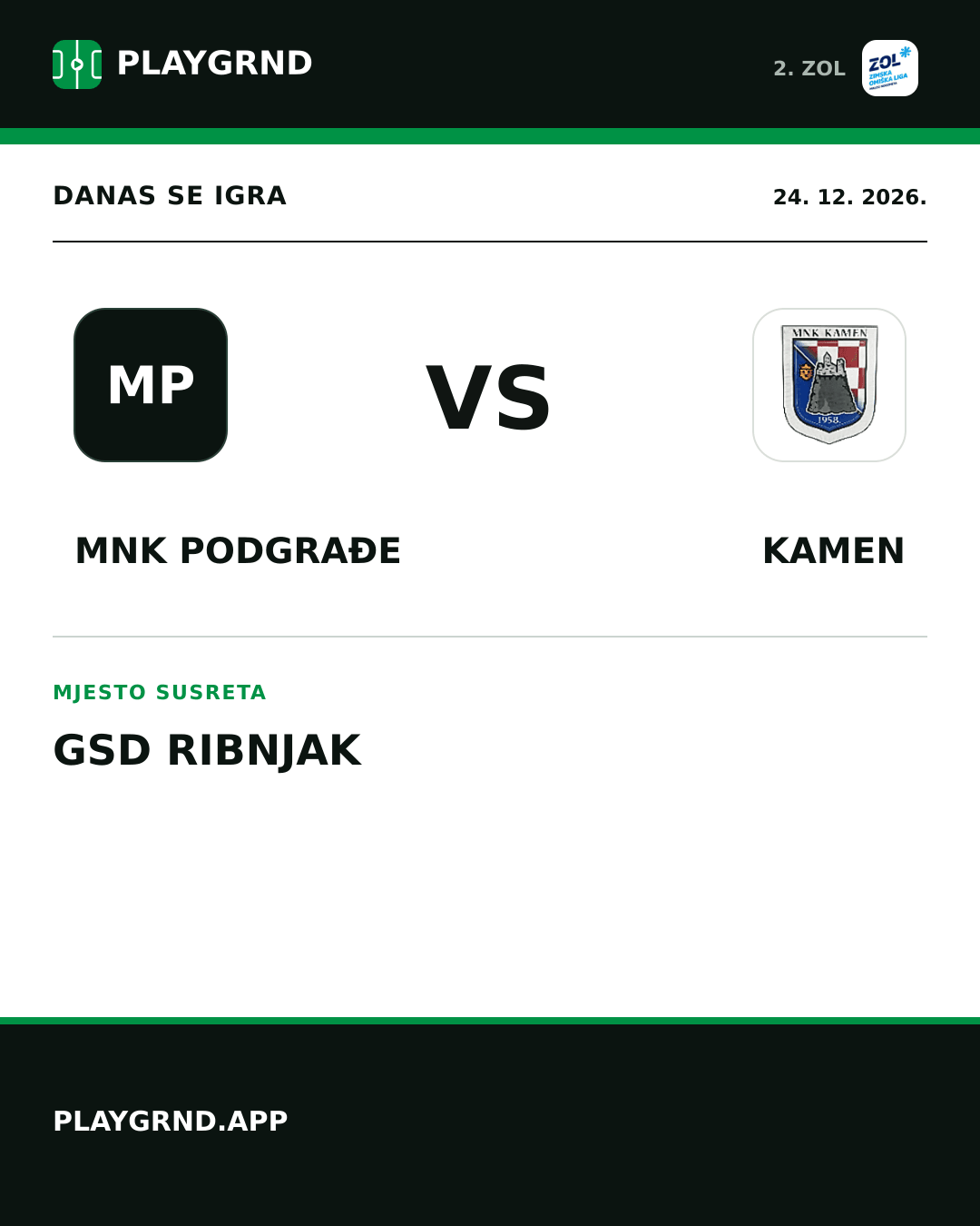 Instagram slika: MNK Podgrađe vs Kamen