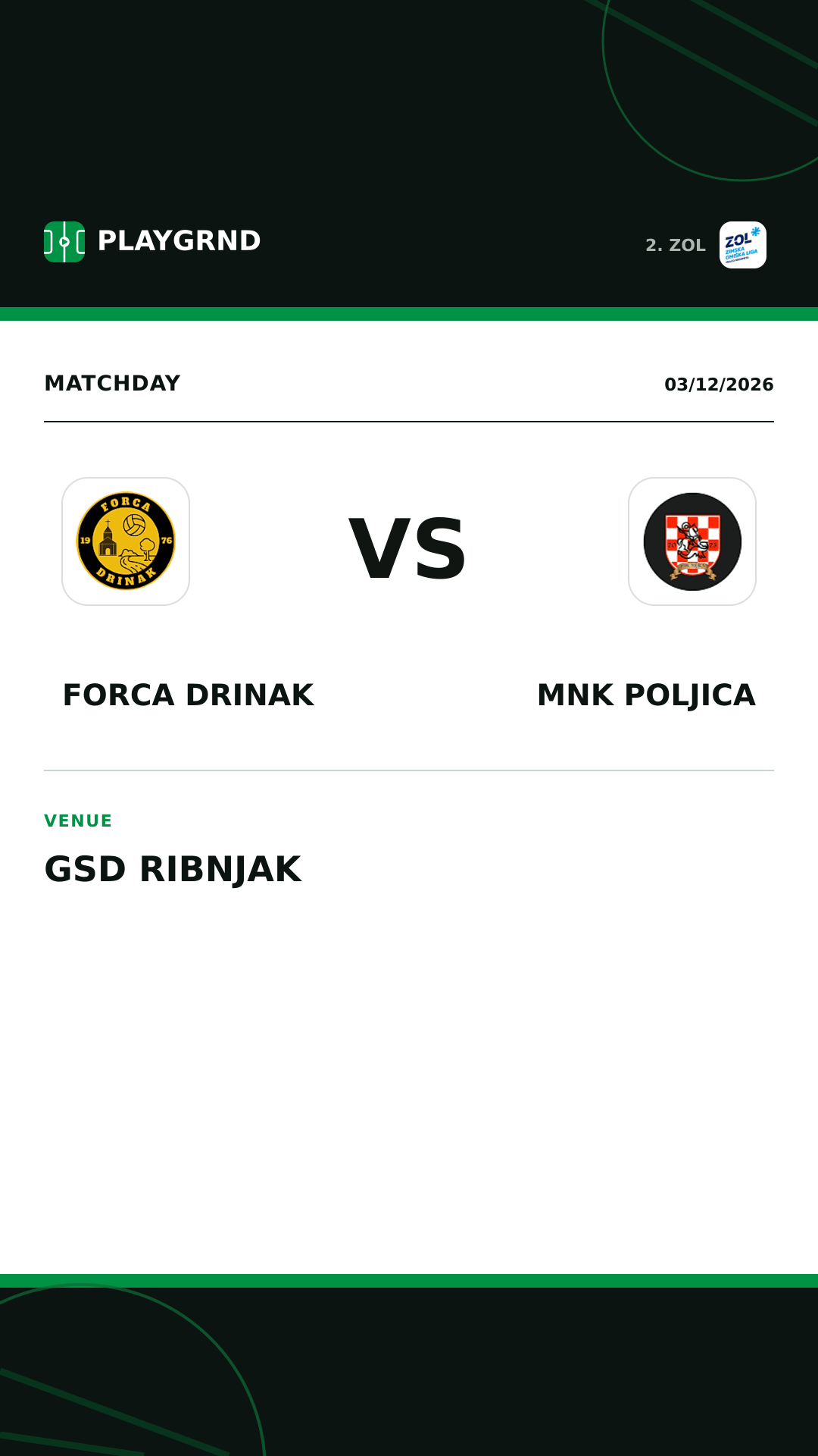 Instagram artwork: Forca Drinak vs MNK Poljica