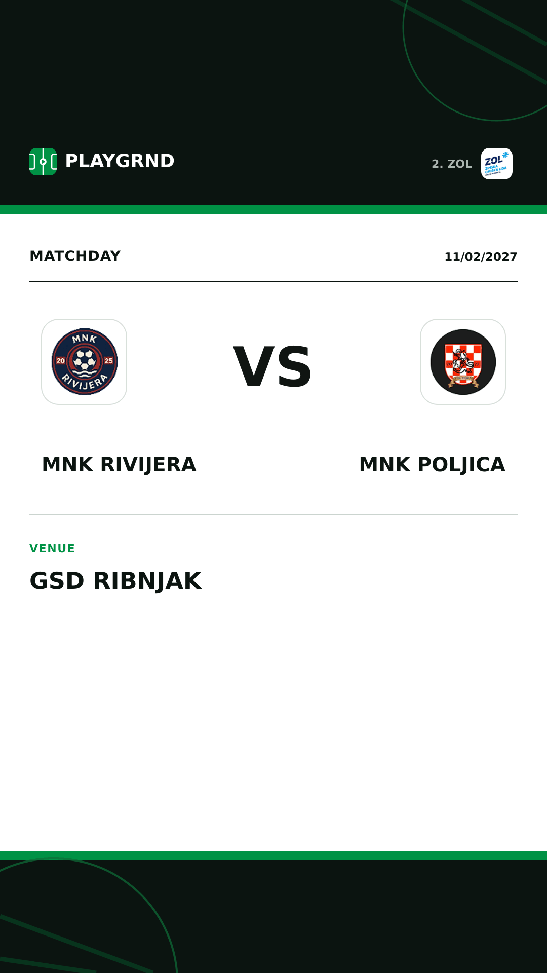 Instagram artwork: MNK Rivijera vs MNK Poljica