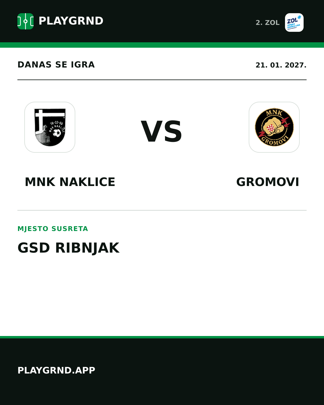Instagram slika: MNK Naklice vs Gromovi