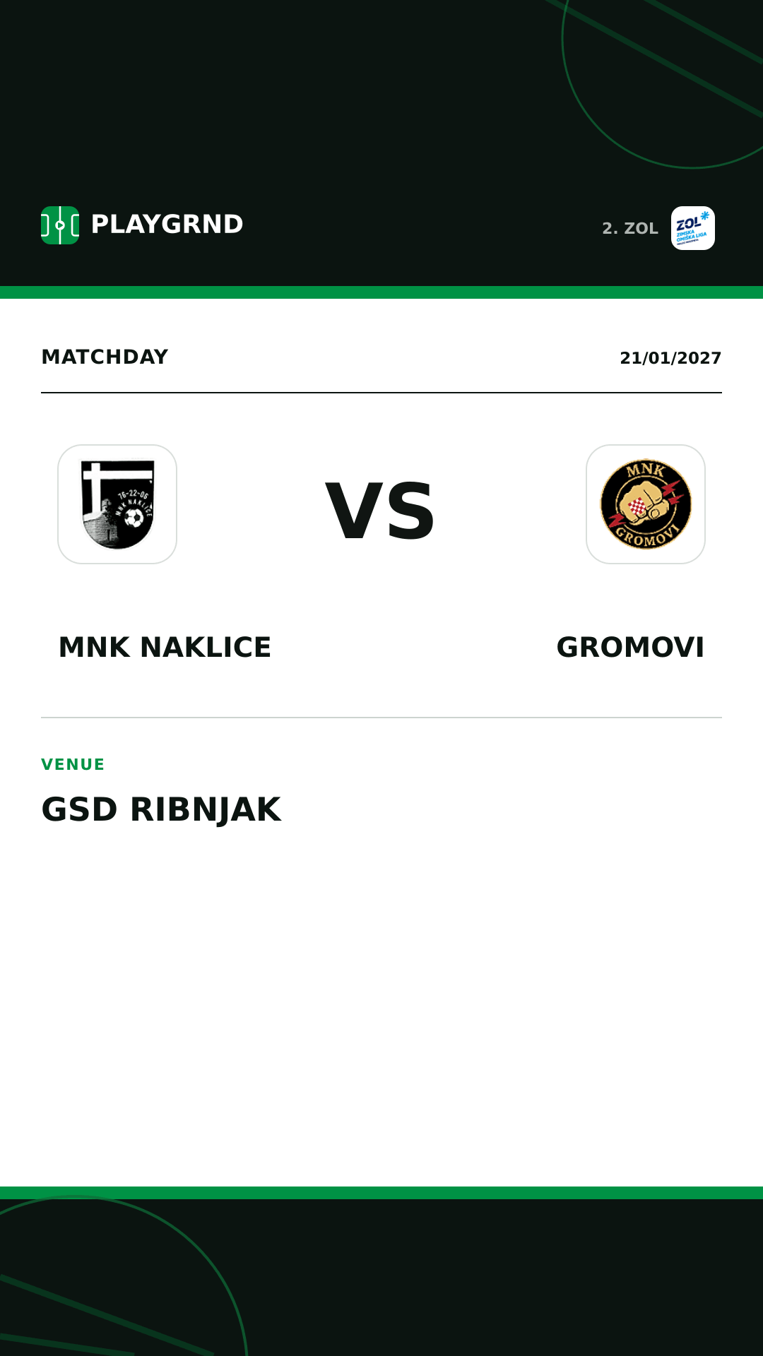 Instagram artwork: MNK Naklice vs Gromovi