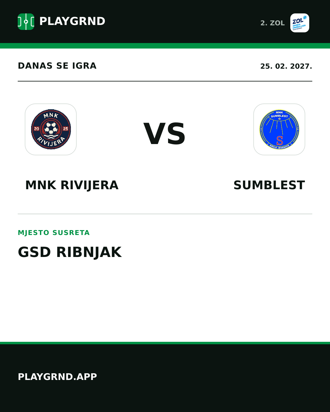 Instagram slika: MNK Rivijera vs Sumblest