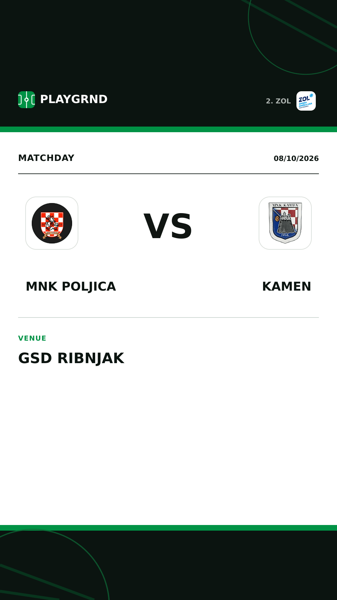 Instagram artwork: MNK Poljica vs Kamen