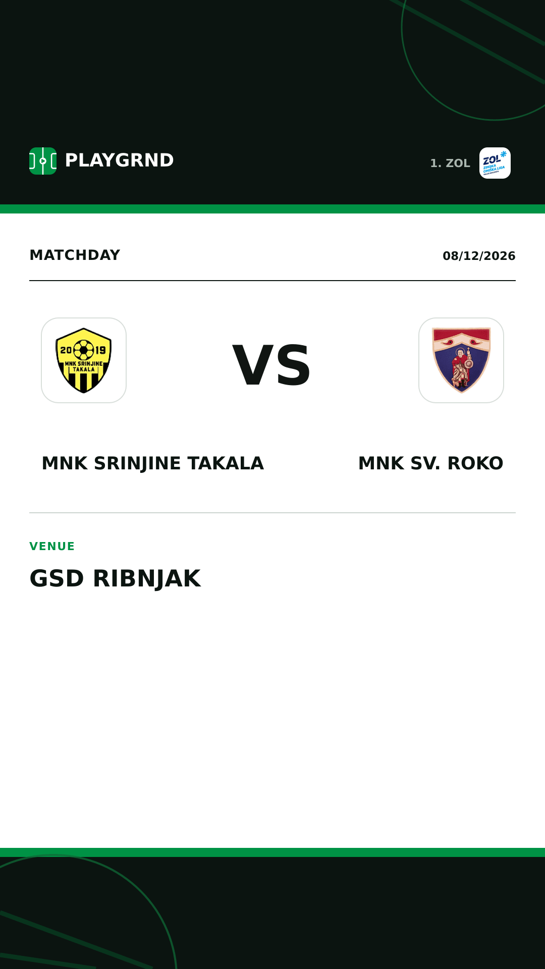 Instagram artwork: MNK Srinjine Takala vs MNK Sv. Roko
