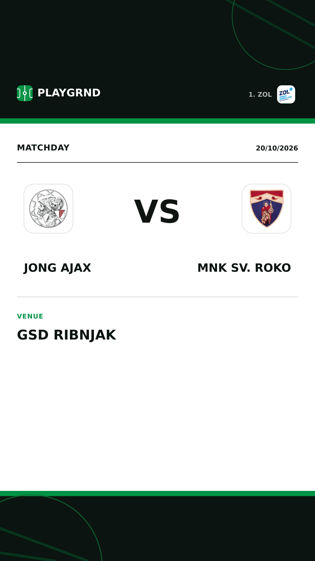 Instagram artwork: Jong Ajax vs MNK Sv. Roko
