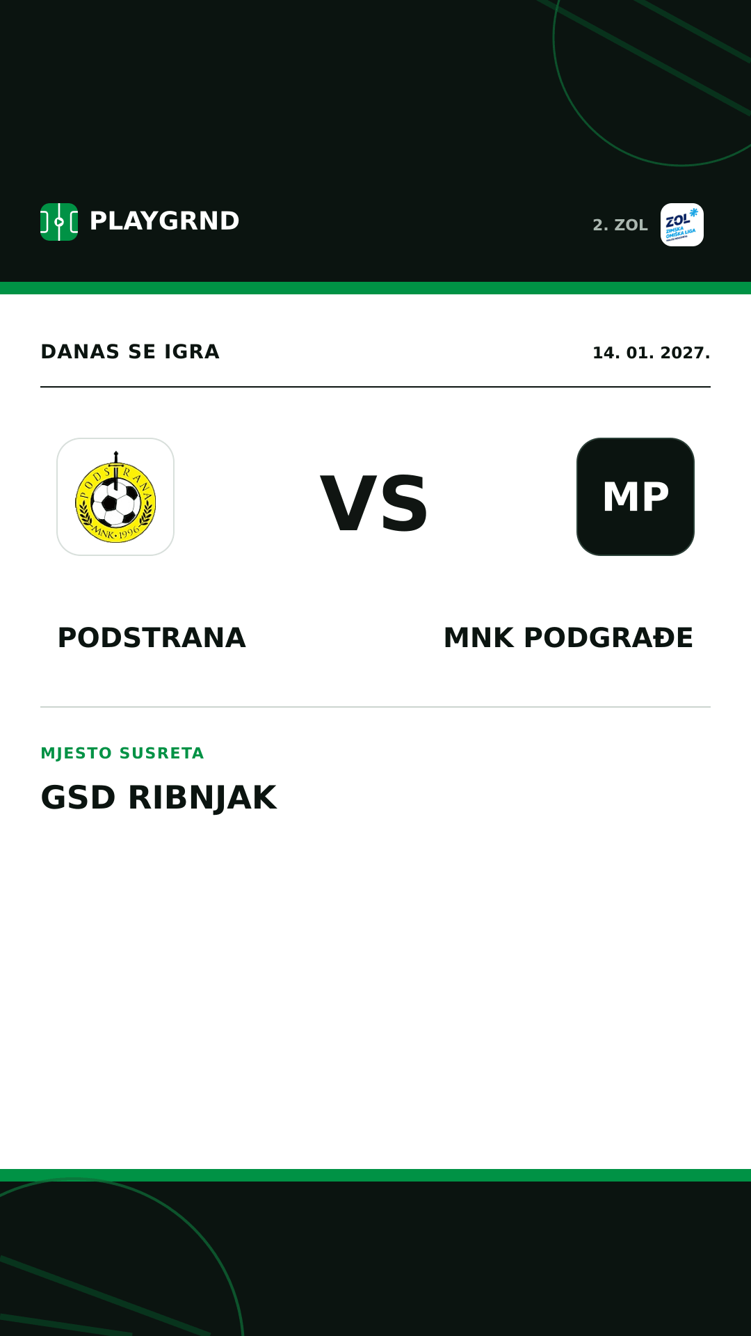 Instagram slika: Podstrana vs MNK Podgrađe