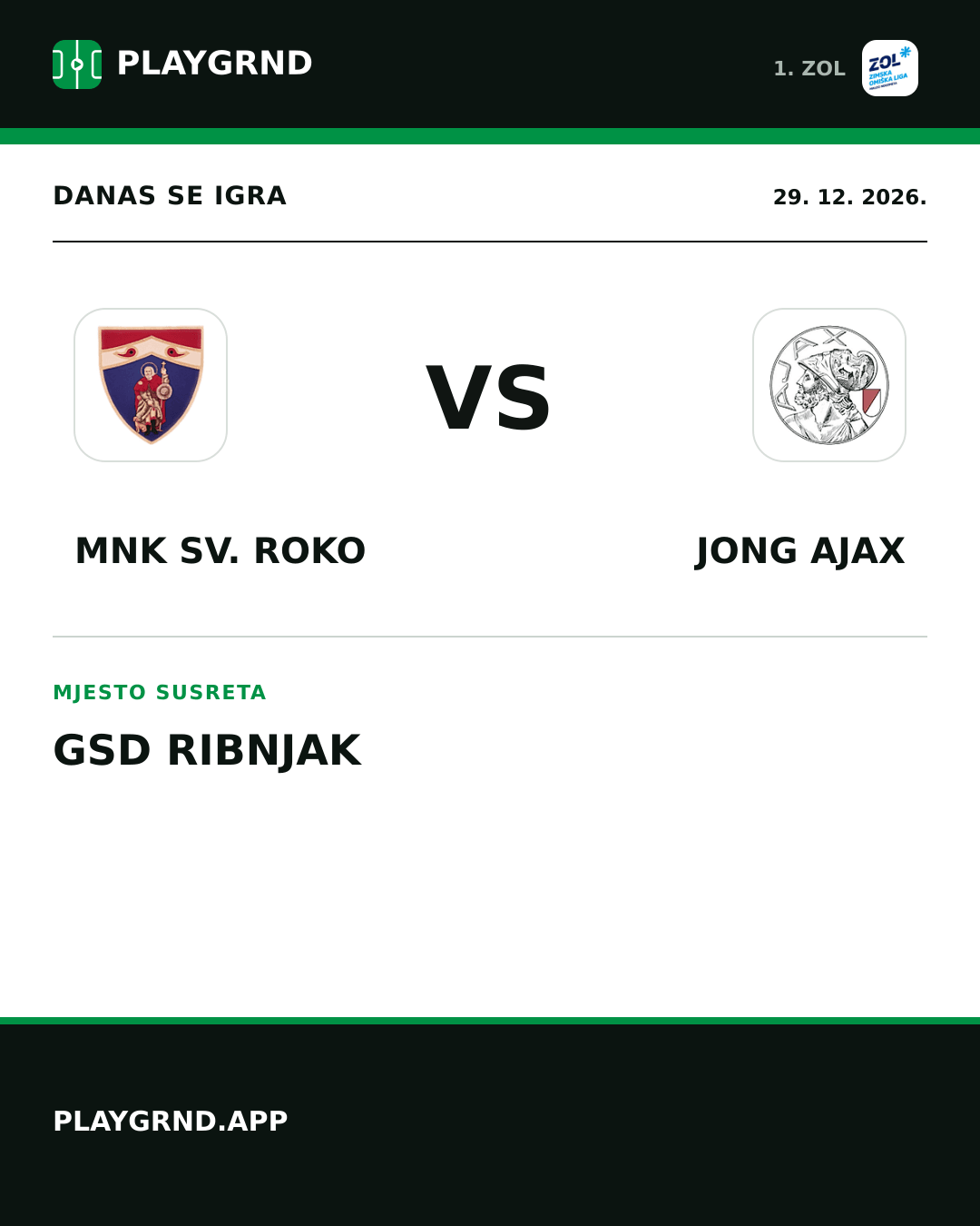 Instagram slika: MNK Sv. Roko vs Jong Ajax