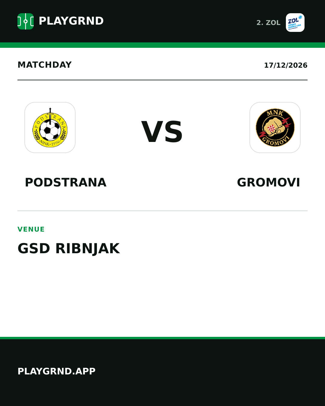 Instagram artwork: Podstrana vs Gromovi
