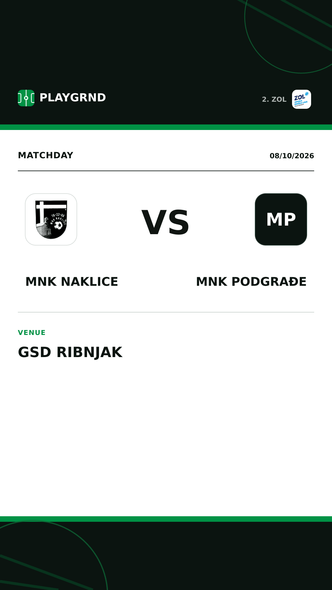 Instagram artwork: MNK Naklice vs MNK Podgrađe