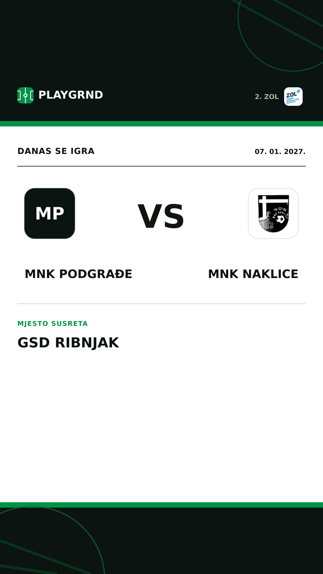 Instagram slika: MNK Podgrađe vs MNK Naklice