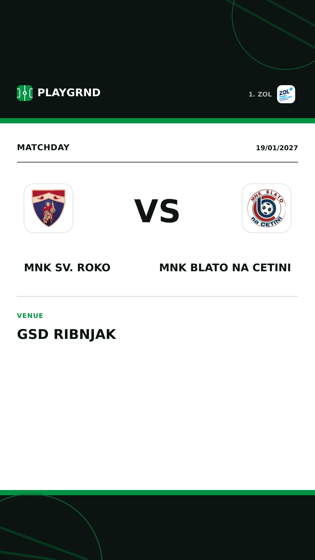 Instagram artwork: MNK Sv. Roko vs MNK Blato na Cetini