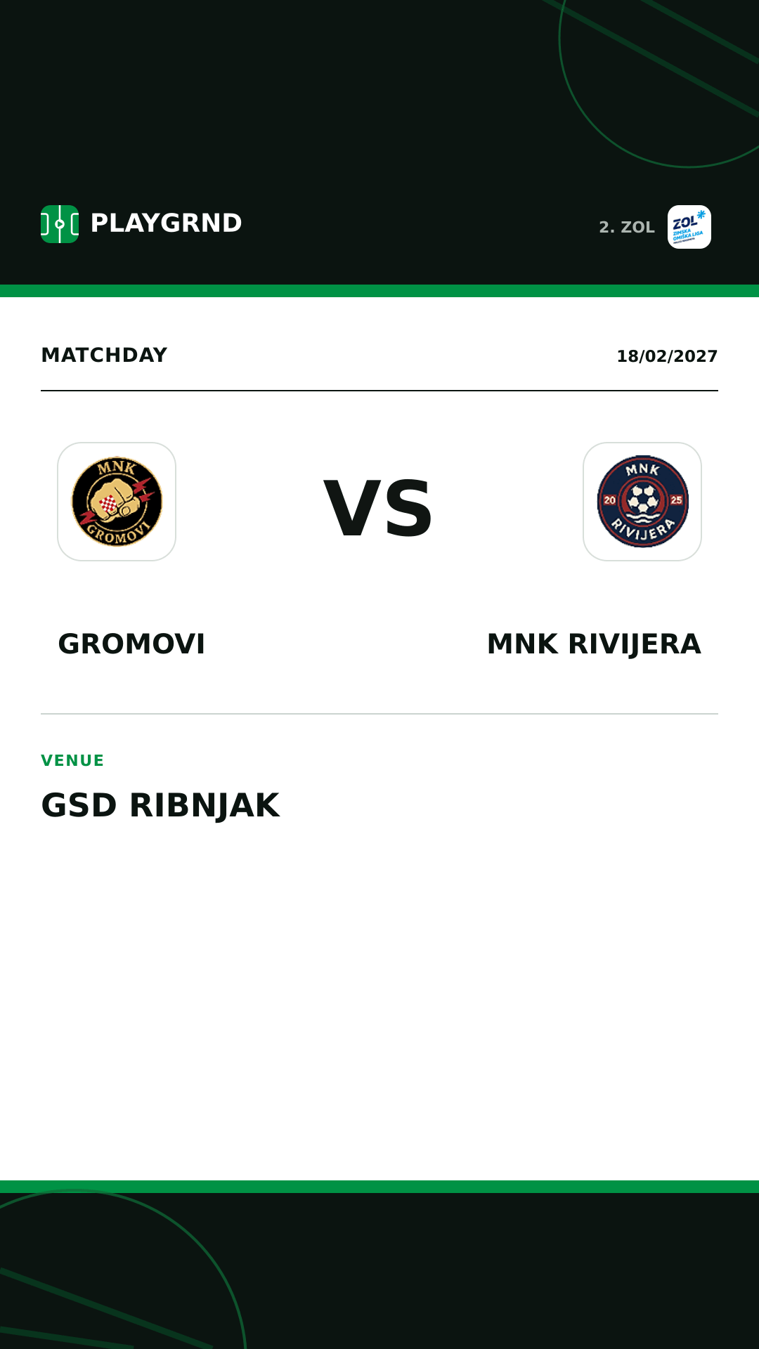 Instagram artwork: Gromovi vs MNK Rivijera