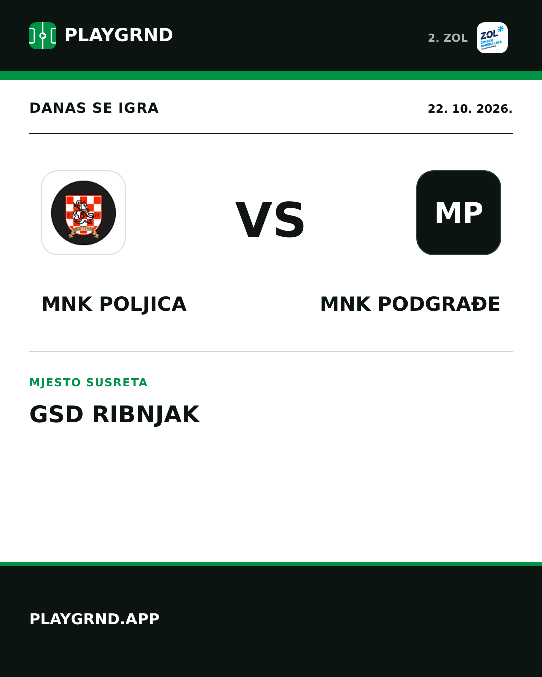 Instagram slika: MNK Poljica vs MNK Podgrađe