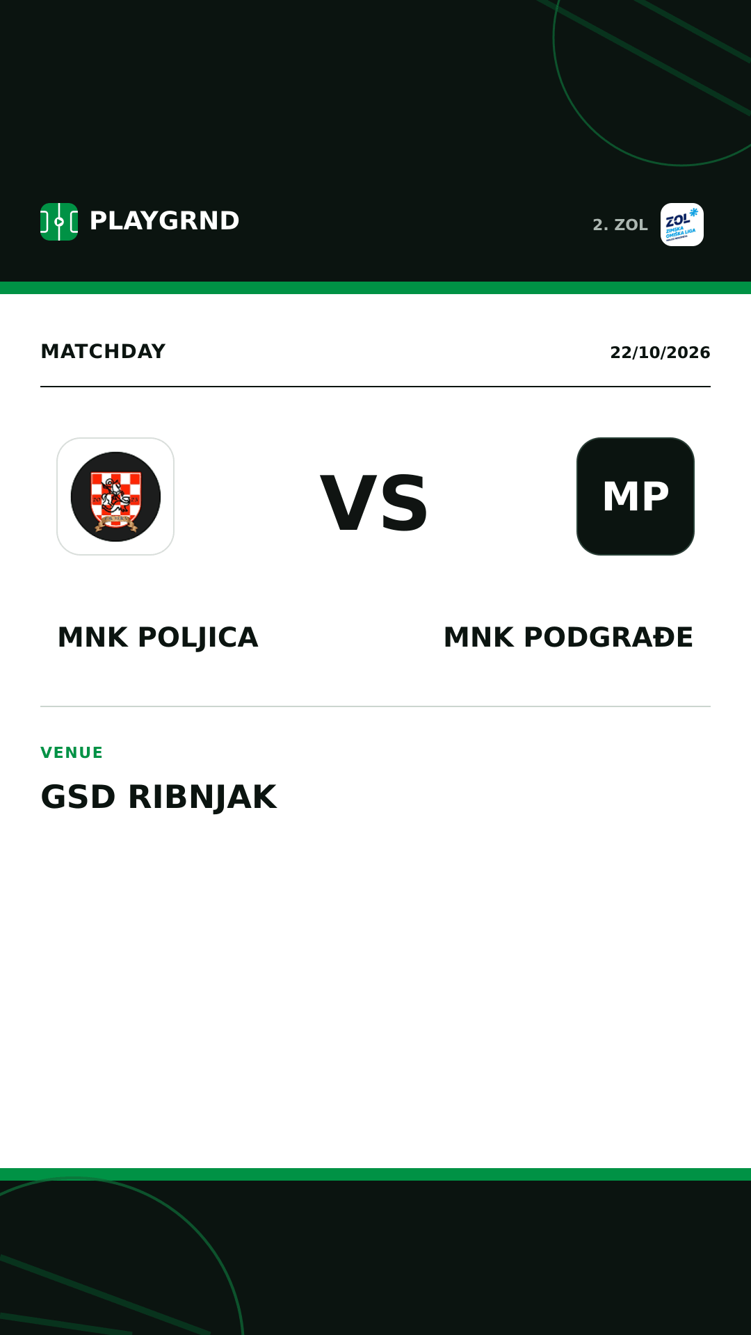 Instagram artwork: MNK Poljica vs MNK Podgrađe