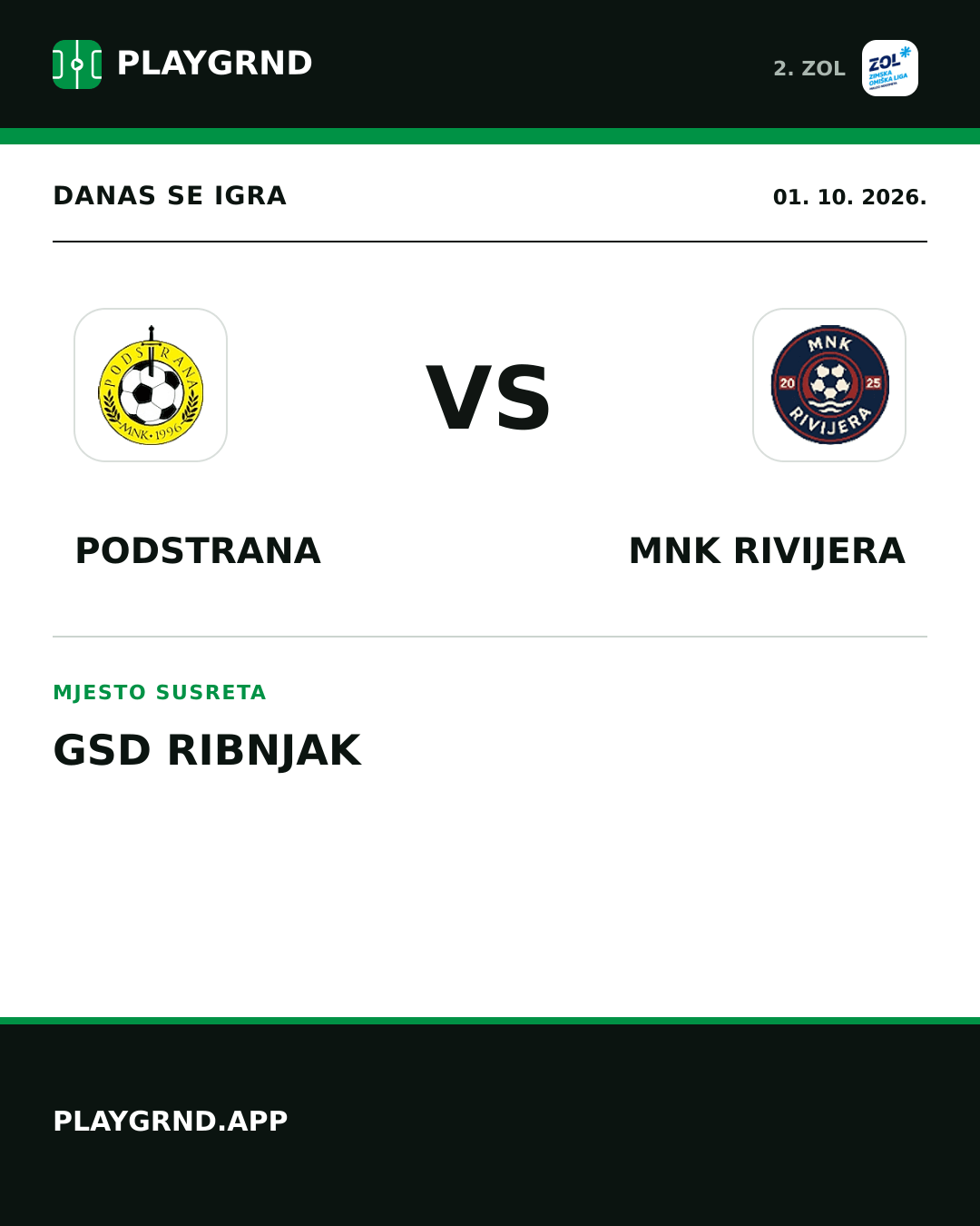 Instagram slika: Podstrana vs MNK Rivijera