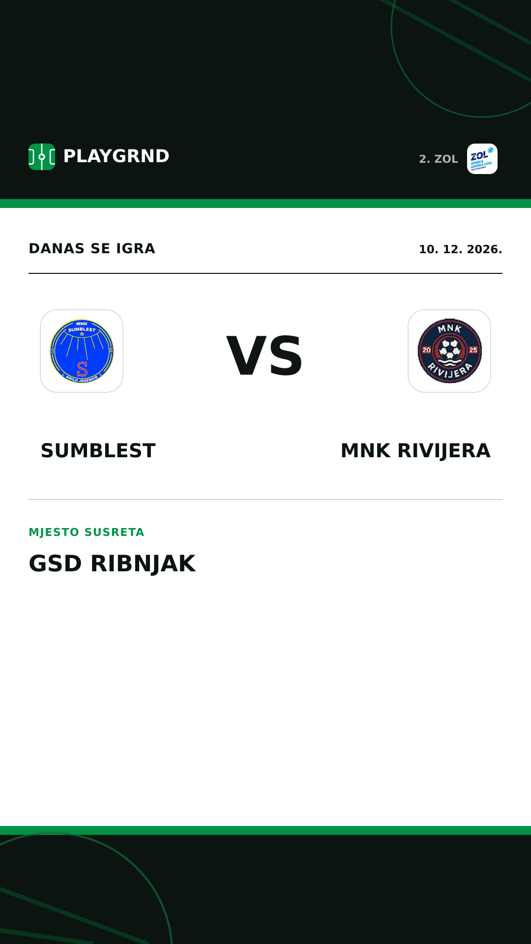 Instagram slika: Sumblest vs MNK Rivijera