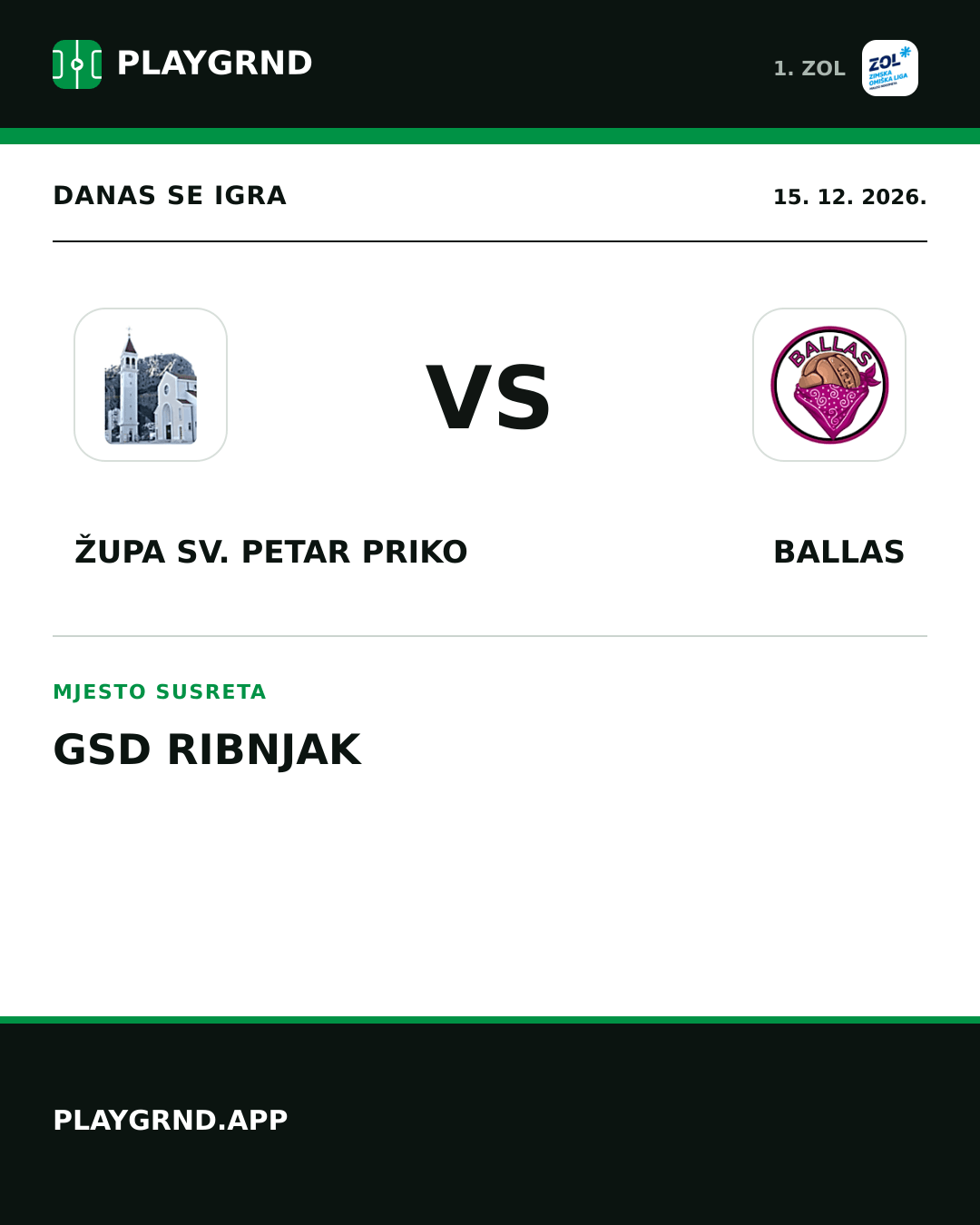 Instagram slika: Župa Sv. Petar Priko vs Ballas