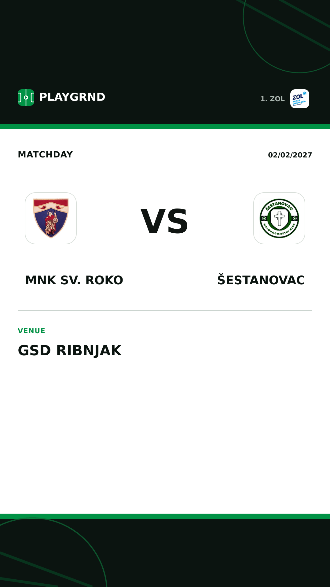 Instagram artwork: MNK Sv. Roko vs Šestanovac