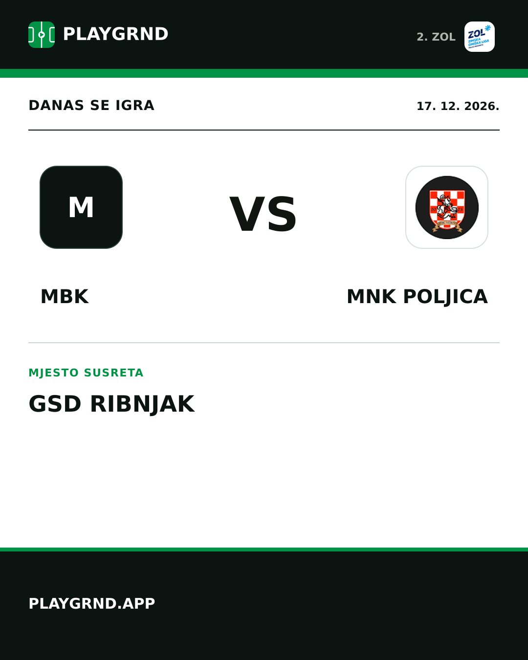 Instagram slika: MBK vs MNK Poljica