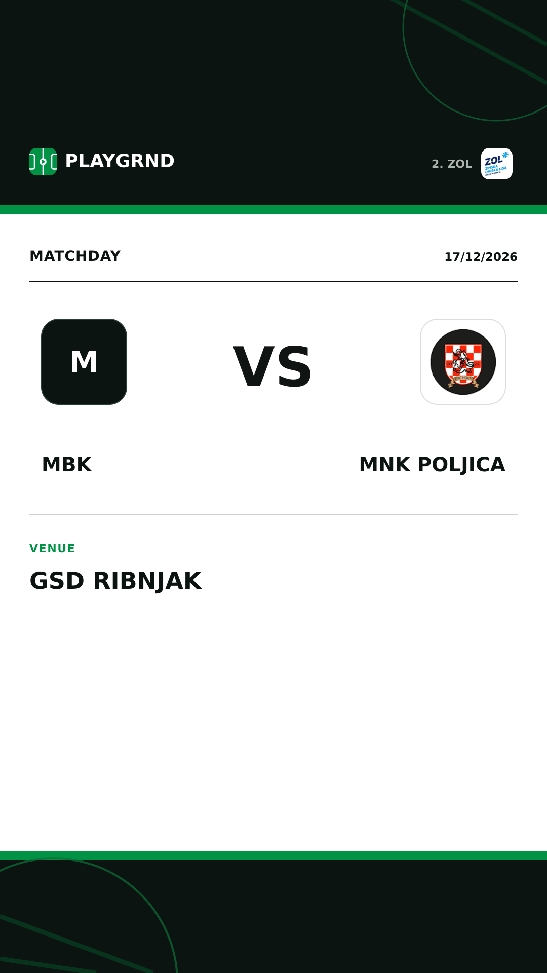 Instagram artwork: MBK vs MNK Poljica