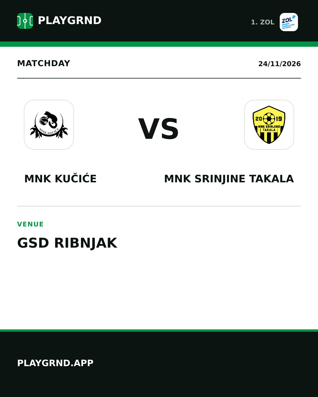 Instagram artwork: MNK Kučiće vs MNK Srinjine Takala