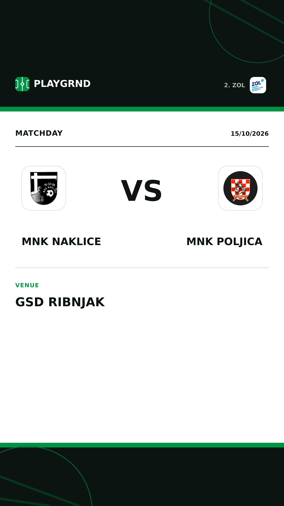 Instagram artwork: MNK Naklice vs MNK Poljica