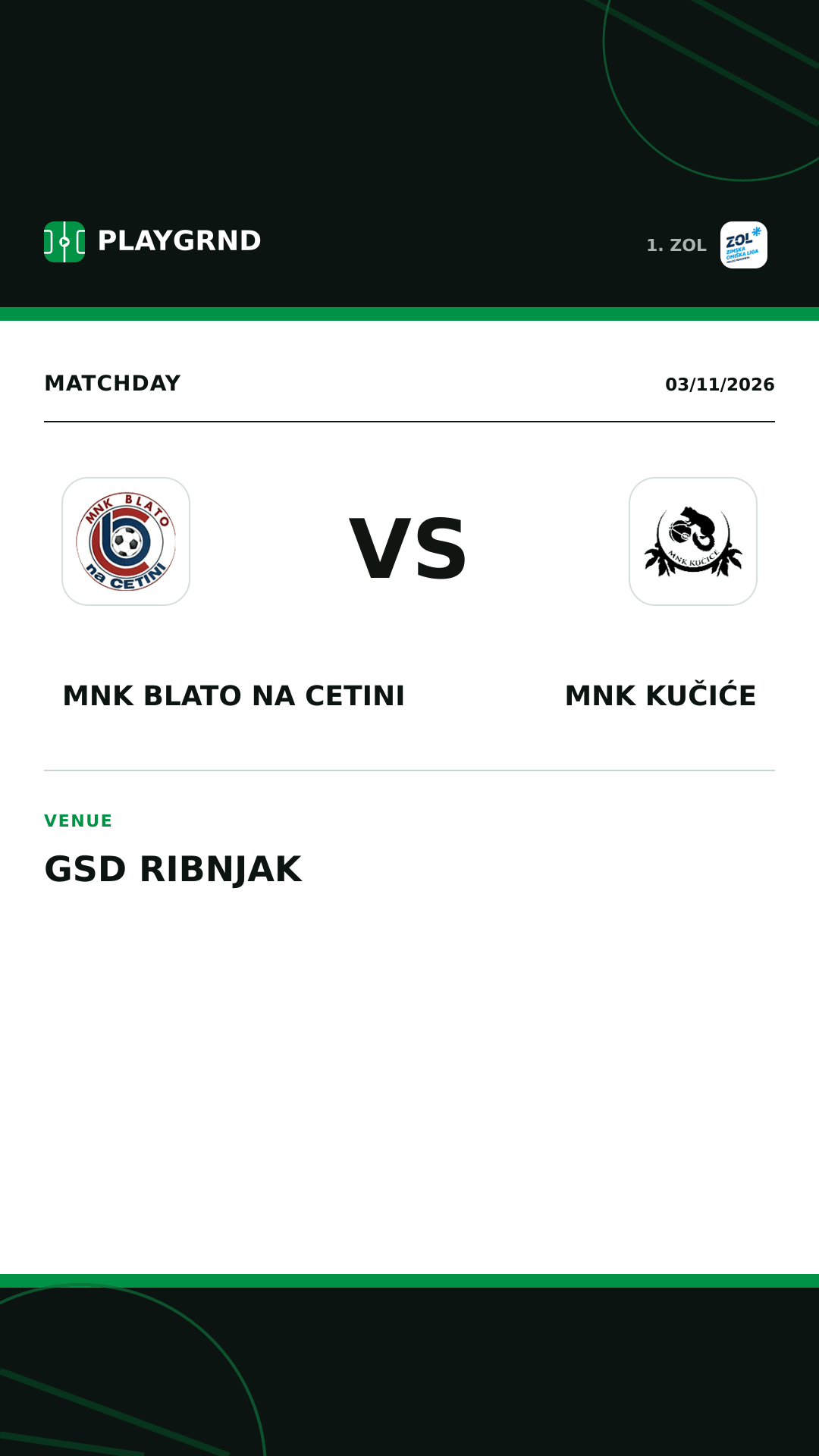 Instagram artwork: MNK Blato na Cetini vs MNK Kučiće