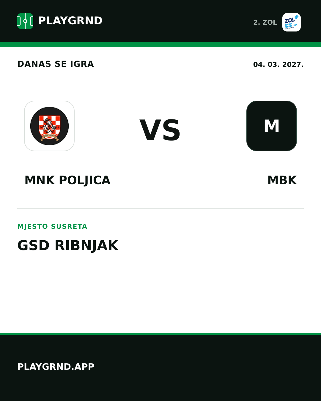 Instagram slika: MNK Poljica vs MBK