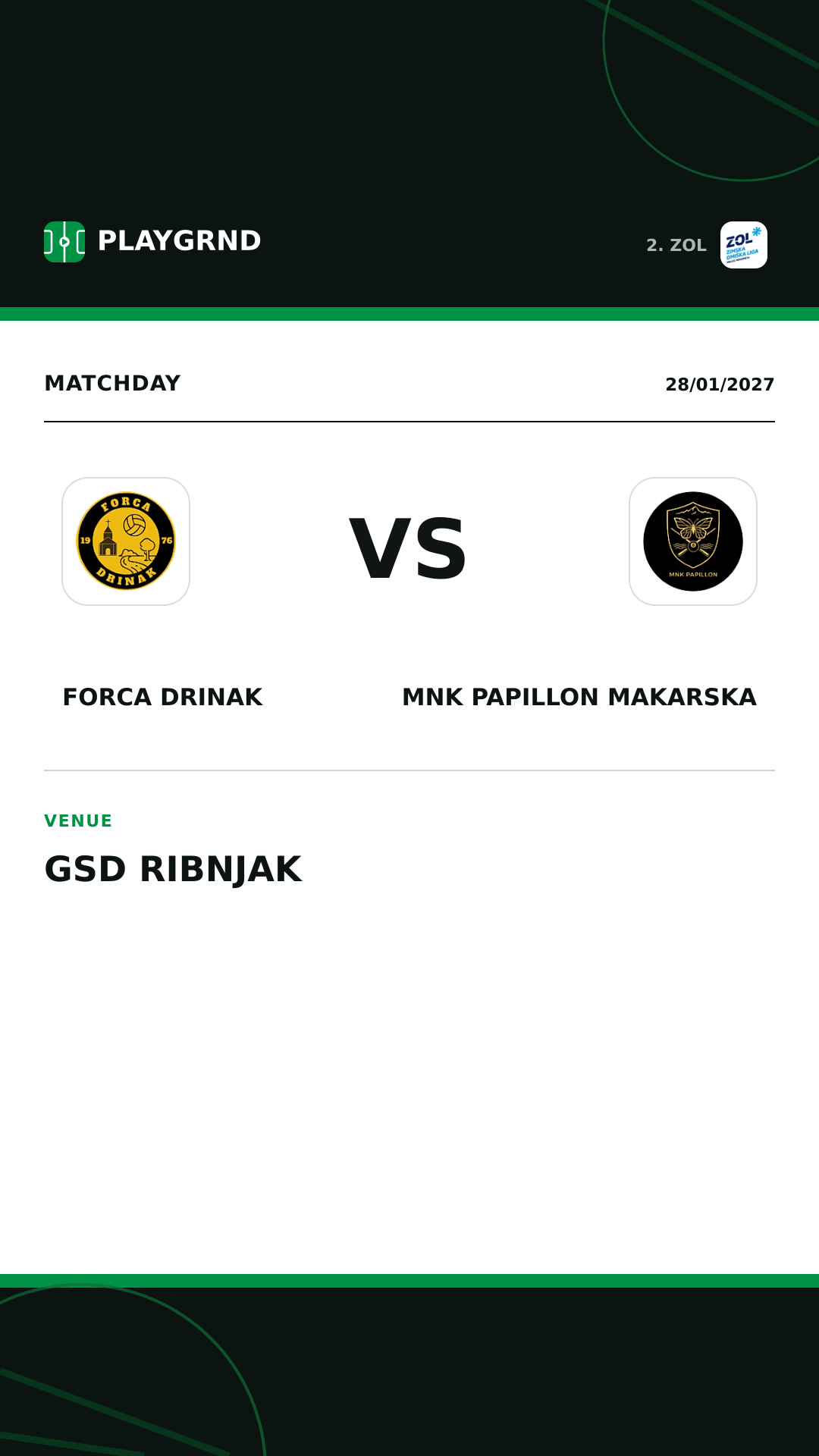 Instagram artwork: Forca Drinak vs MNK Papillon Makarska