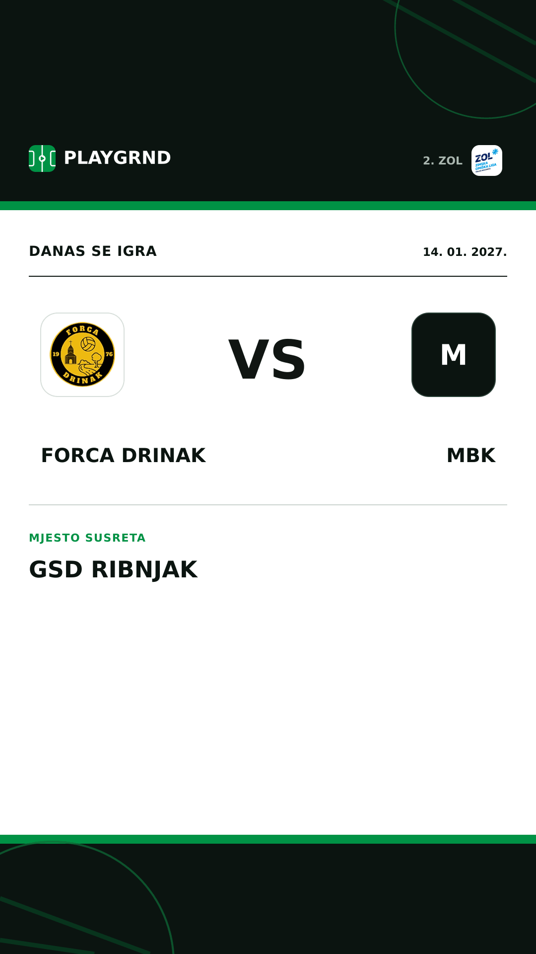 Instagram slika: Forca Drinak vs MBK