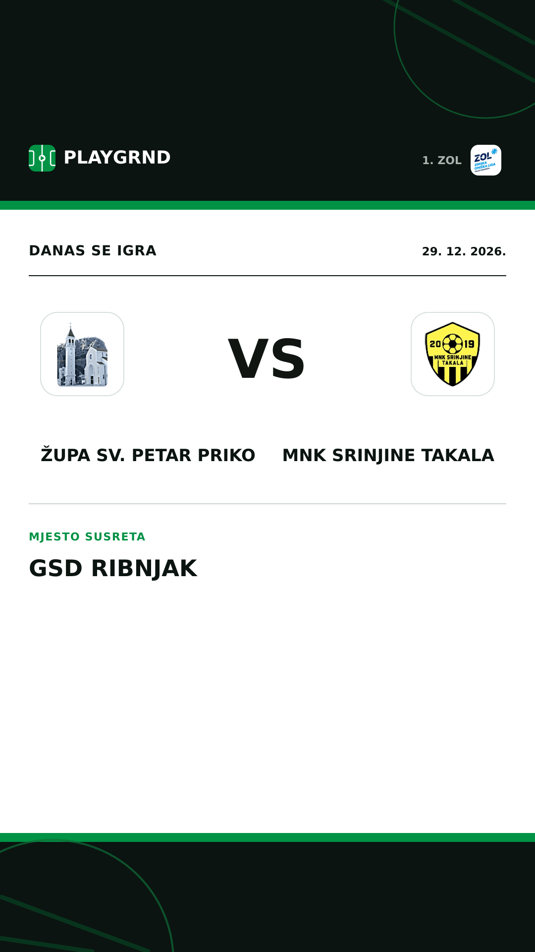 Instagram slika: Župa Sv. Petar Priko vs MNK Srinjine Takala