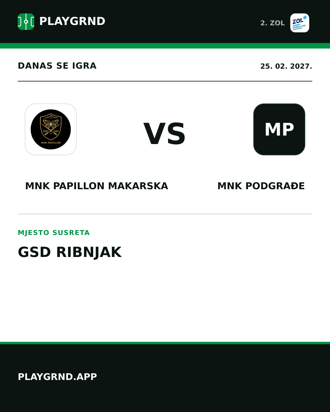 Instagram slika: MNK Papillon Makarska vs MNK Podgrađe