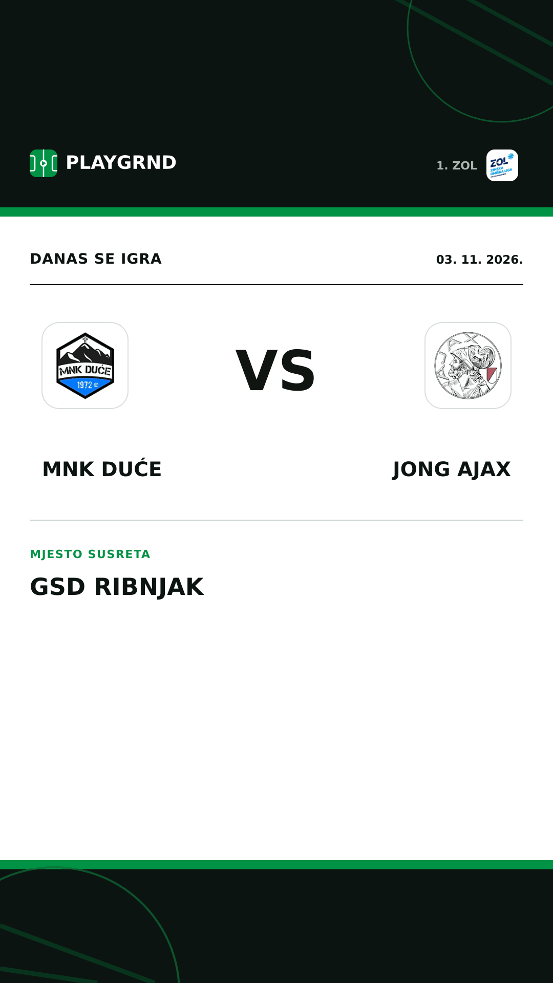 Instagram slika: MNK Duće vs Jong Ajax