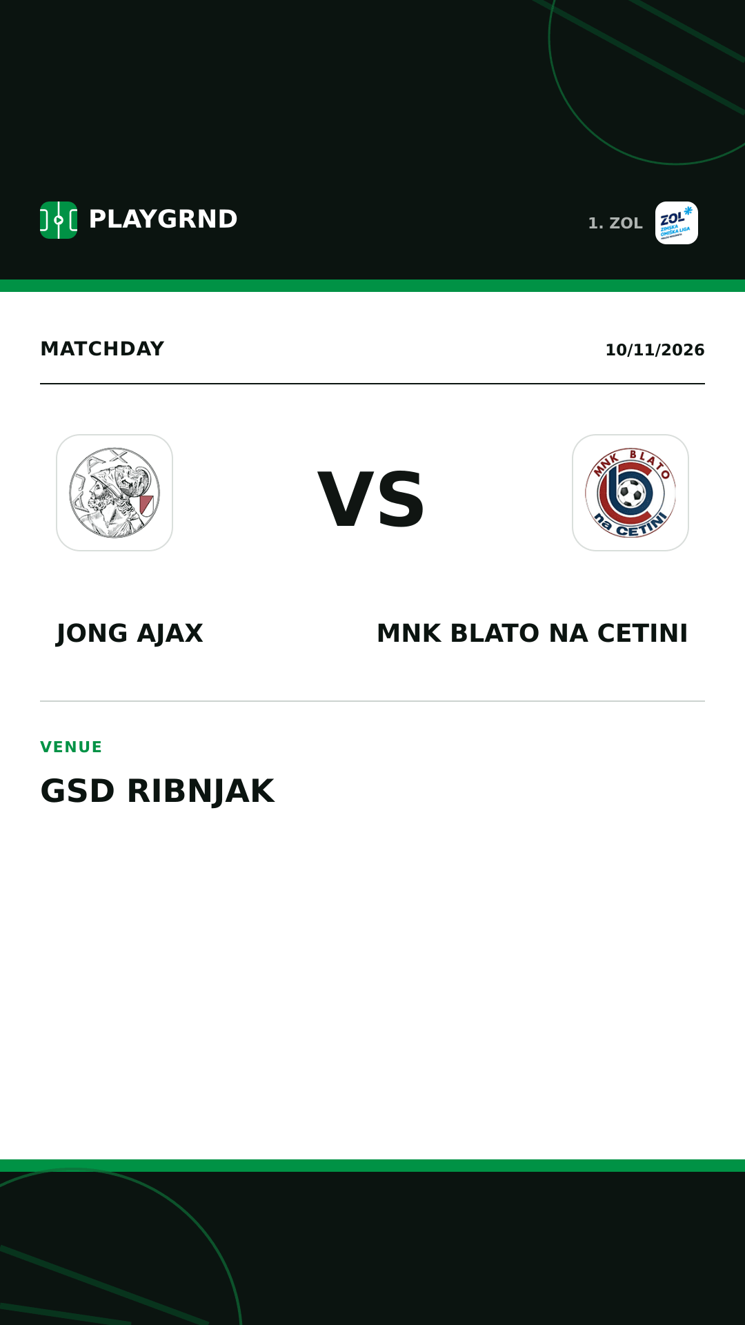 Instagram artwork: Jong Ajax vs MNK Blato na Cetini