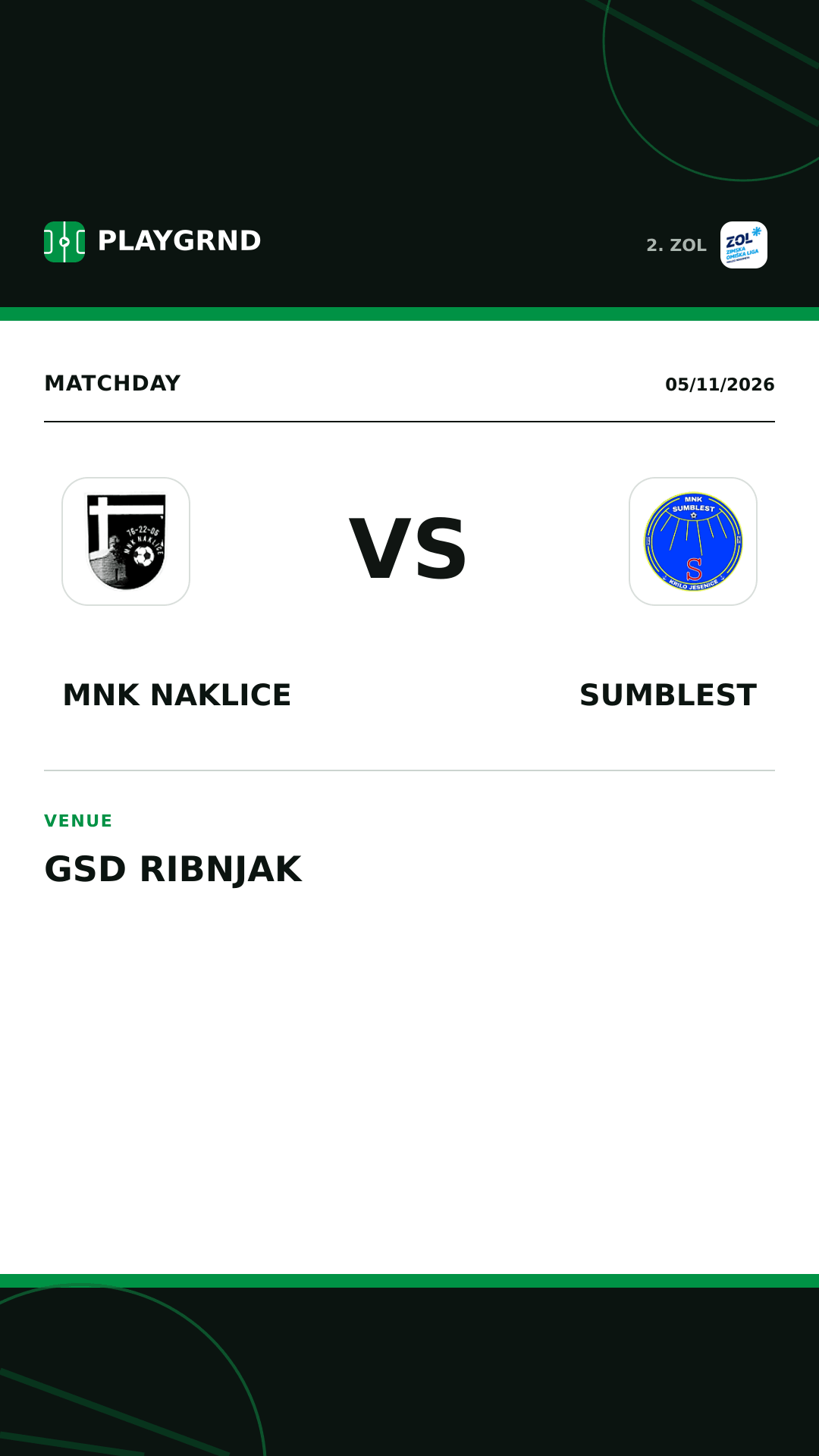 Instagram artwork: MNK Naklice vs Sumblest