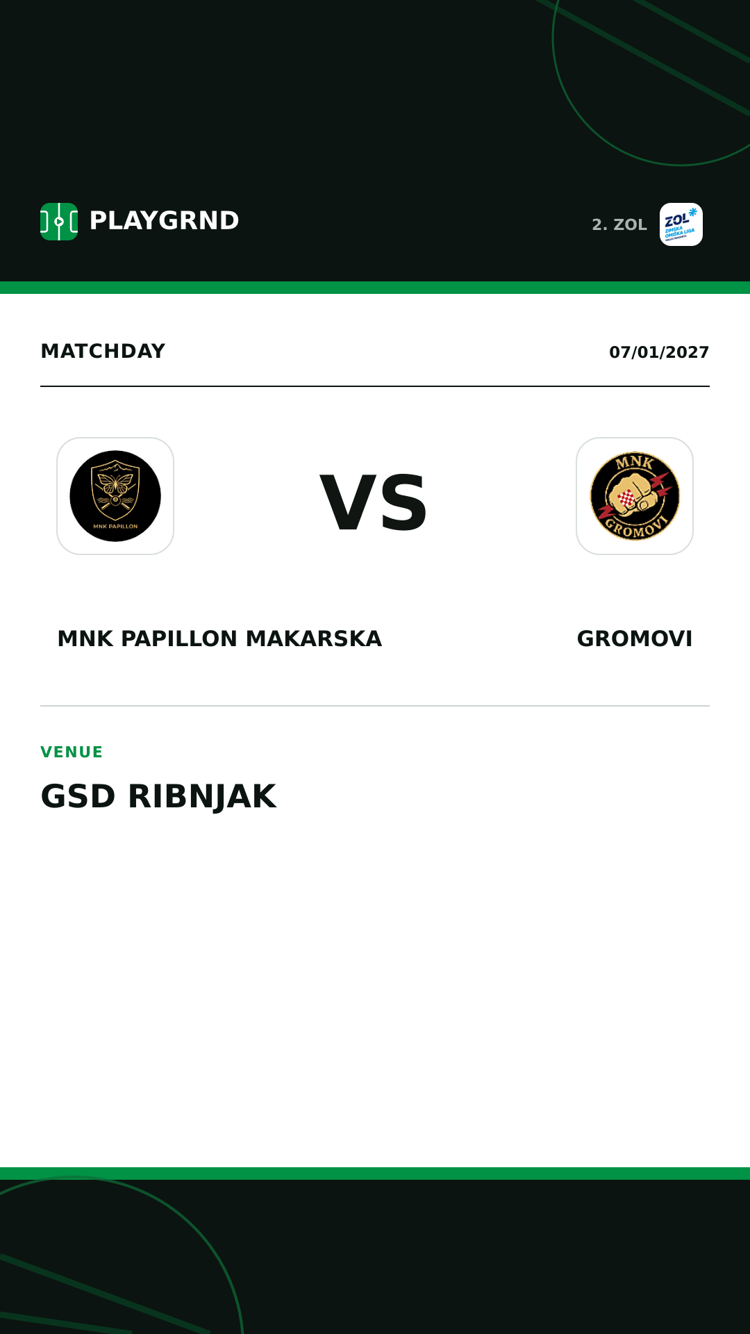 Instagram artwork: MNK Papillon Makarska vs Gromovi
